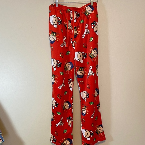 Vibrant Red Cartoon Print Men's Lounge Pants - Picture 1 of 6